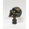 Lamp Finial-Skull-Aged Brass Finish, Highly Detailed Metal Casting