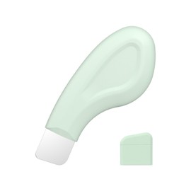 Sookga Blackhead Remover Tool, Stainless Steel Face Scraper for Deep Cleansing, Skin Scrubber Face Spatula with Silicone Cover, Nose Blackhead Remover, Skin Care Tool for Men and Women (Green)