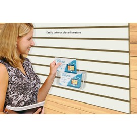 Marketing Holders Slatwall Postcard Holder for 7.5 Inch Wide Advertisement Materials Clear Acrylic Space Saving Literature Display Rack in Retail Stores and Offices No Assembly Required