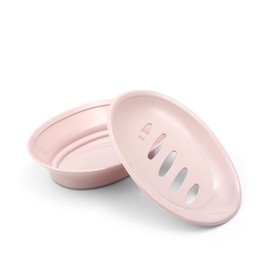 Auzass Soap Dish, Non-Slip Double Layer Soap Dish with Drainage, Draining Soap Dish Holder for Shower, Bathroom, Kitchen, Keep Soap Dry and Easy Cleaning (Pink)