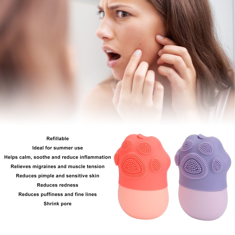 2pcs Cleaning Ice Face Roller Shrink Pore Soothe Claw Shape