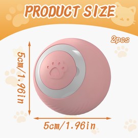 Tomedeks 2 Pezzi Giochi Interattivi per Gatti, Pallina Gatto Automatica, Giochi per Gatti in Casa con Luci, Ricaricabile USB Rotante Automatico per Gatto e Cucciolo