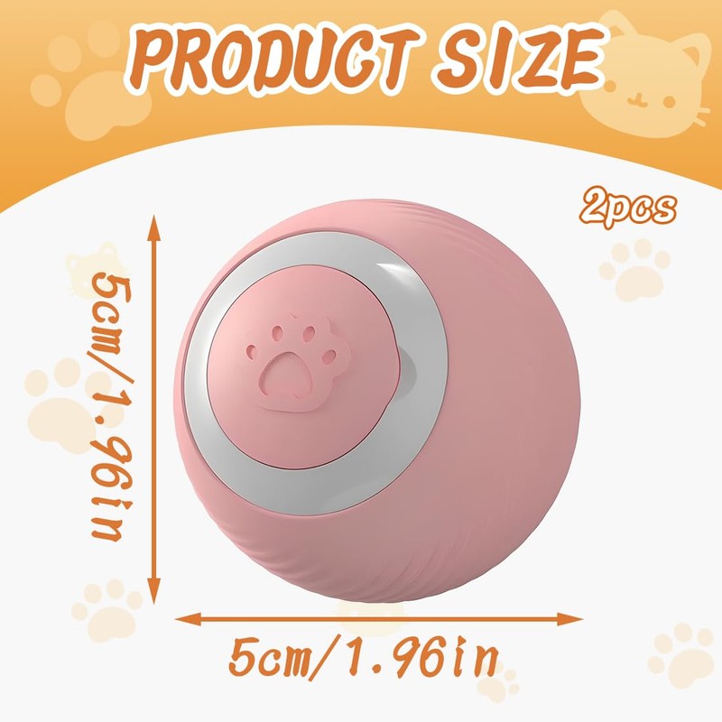 Tomedeks 2 Pezzi Giochi Interattivi per Gatti, Pallina Gatto Automatica,