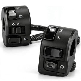 Universal 7/8" Motorcycle Handlebar Control Switch Set, Left & Right Controls with Turn Signal, Horn, Headlight High/Low, Start Stop & Kill Switch, 22mm Handlebar Switch for Motorcycle ATV Scooter