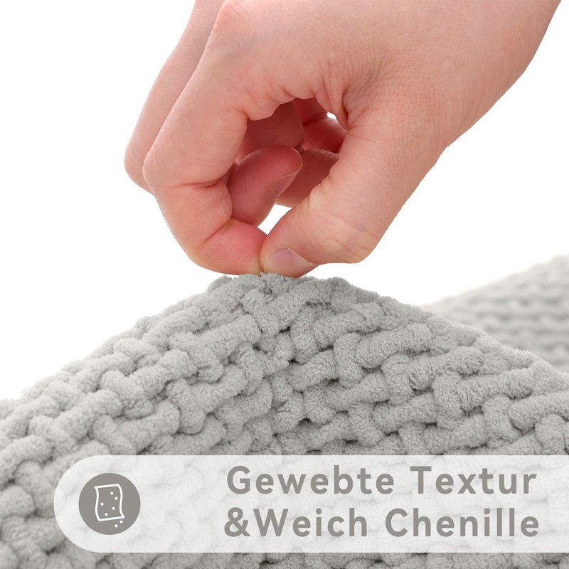 Homaxy Chenille Bathroom Rug, Soft Bath Mat, Non-Slip, Washable Bath