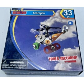 Make-It Blocks 2 Metal Make-it Blocks Build Prop Plane (Silver) & Helicopter, Tools Included!