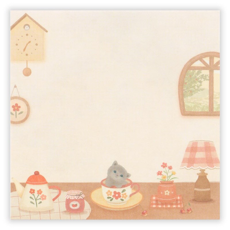 Nubby Memo Day Kitten | 2 Assorted Patterns, 80 Sheets