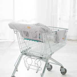 roba roba Style Shopping Trolley Protection with Carry Backpack, Padded Protective Cover for Babies and Toddlers, Universal Fit, Light Grey