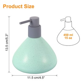 sourcing map Soap Lotion Dispenser with Pump 450ml/15oz Green Ceramic Liquid Hand Soap Pump Dispenser Refillable Soap Bottles for Bathroom Lotion Shampoo Conditioner