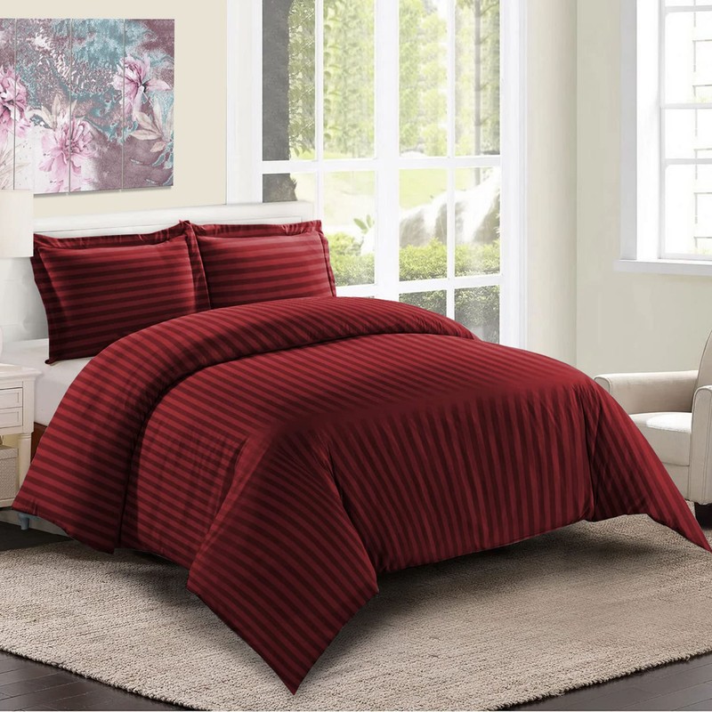 Imperial Rooms Single Duvet Cover Set Reversible Stripes Satin Bedding