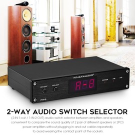 2-Way Speaker A/B Selector Switch Amplifier Splitter Home Stereo Audio Switcher Box Hub