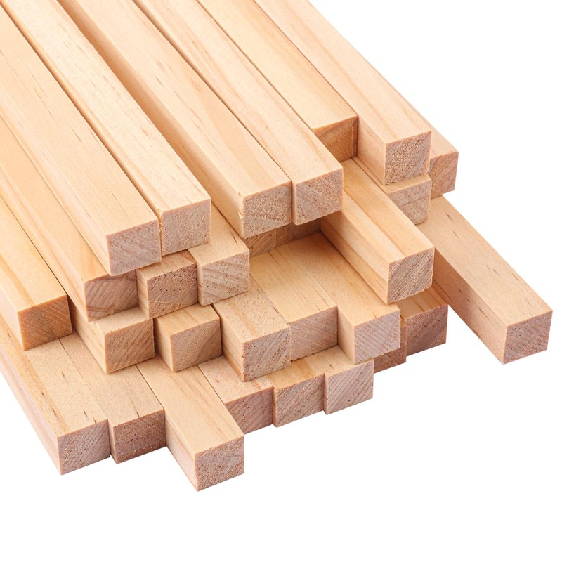 Geytetqi 80 PCS 1/2" x 1/2" x 12" Unfinished Wood