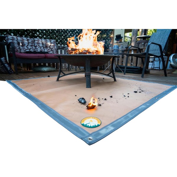 Fireside Outdoor Portable Fire Pit Mat for Under Grills -