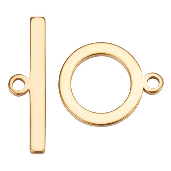 Beebeecraft 1 Box 15 Sets Toggle Clasps 18K Gold Plated