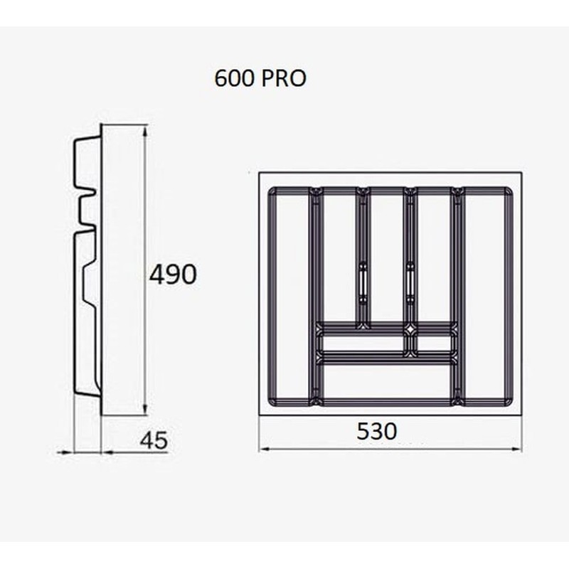 REJS KITCHEN CUTLERY TRAY PRO (530mm x 490mm - TO