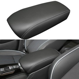 LOCOY Center Console Armrest Cover for Honda HRV Accessories 2023 2024 2025, for HR-V Arm Rest Box Lid Protection Trim, Armrest Seat Leather Interior, Middle Console Liner (Gray Stitches)