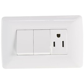 Sanelec 4524 Contacto y Doble Apagador con Placa, Toscana