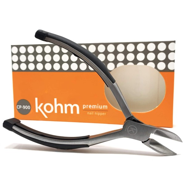 KOHM Nail Clippers - Heavy-Duty, Stainless-Steel Chiropodist-Style Toenail Cutters for Thick Nails