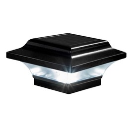 Classy Caps Imperial Solar Post Cap - Black SLO82B – Fits 2"x2", 2.25"x2.25", and 2.5"x2.5" Post Sizes, High-Performance Solar LED, Durable Cast Aluminum Construction, Warm & Cool Light Modes