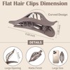 9 Pack Flat Hair Clips for Women, Matte Claw Clips