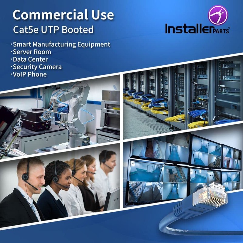 InstallerParts - Paquete de 10 cables Ethernet CAT5E cable UTP