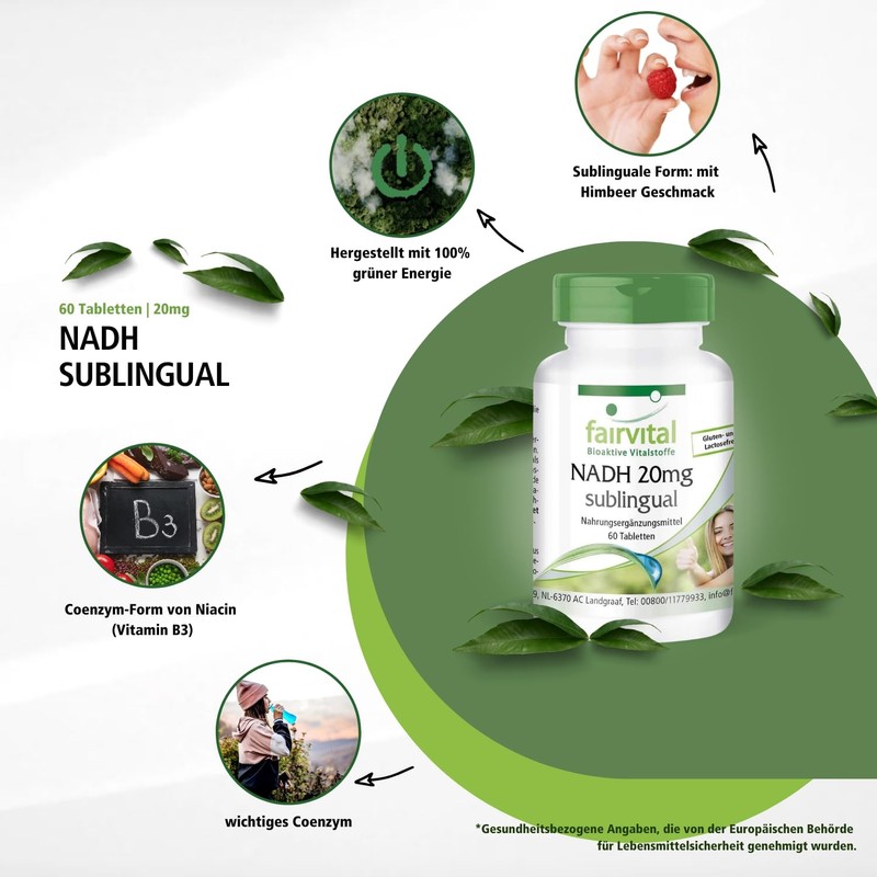 NADH 20mg sublingual - for 2 months - VEGAN -