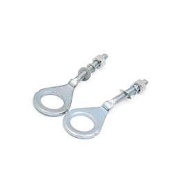 TUCKBOLD 2pcs 18mm Dia Hole Silver Tone Metal Chain Axle Adjuster Tensioner for Motorbike Automotive Parts