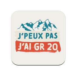 Cork Coaster - J'Peux Pas J'Ai GR 20 Hiking France Corsica Mountain - 1 Piece (95 x 95 mm)