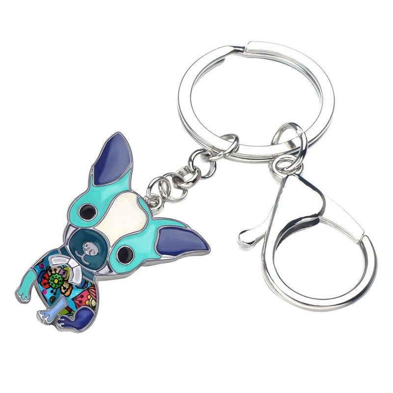 Bonsny - Llavero de metal esmaltado para perro, diseño de