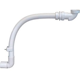 Purus Space-saving siphon with integrated membrane, odour trap and flexible drain pipe, plastic, siphon set, siphon, 1 piece, 32 mm, 1 m, for furniture washbasins or disabled washbasins