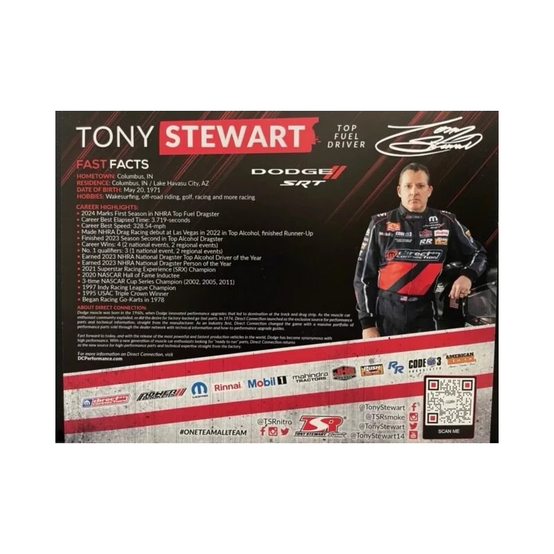 "2024 NHRA TONY STEWART TOP FUEL DRAGSTER DEBUT HAND OUT"