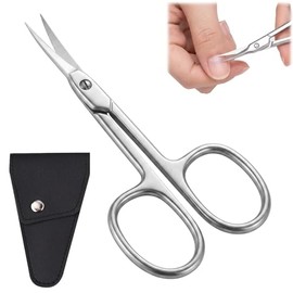 Tijeras para Cutículas de Acero Inoxidable para Uñas y Cuidado Personal | Alicates para Manicura con Punta Fina Curva, Cortador de Cutículas Profesion