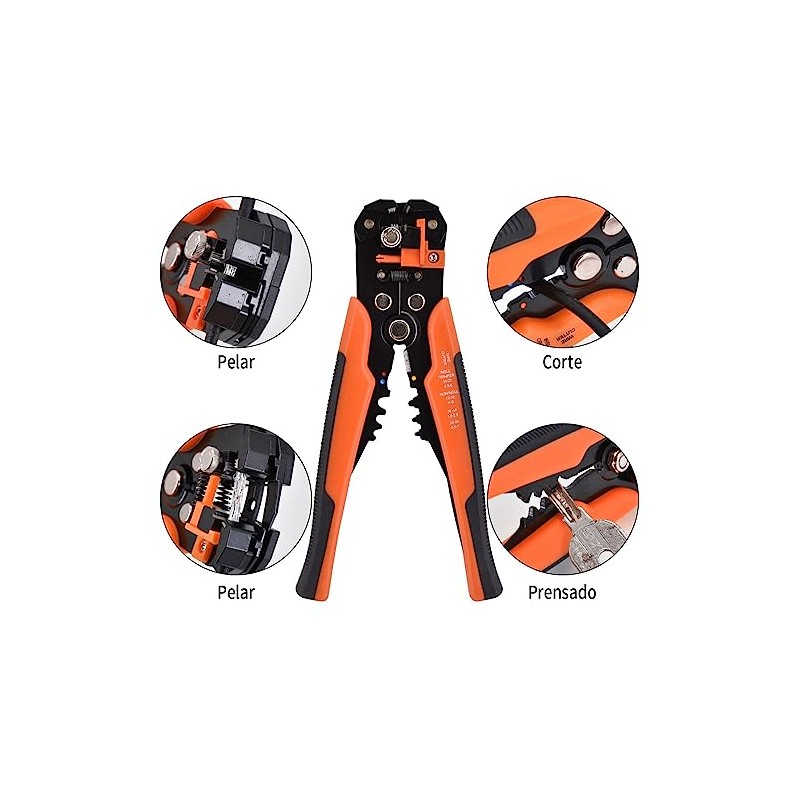 HuLuHouse Pinza Pelacables AutomáTica, pela cables, Naranja
