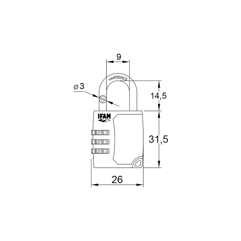 IFAM | CS Series Padlock | Model C25S | Wide