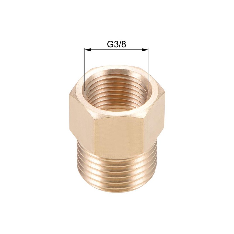 sourcing map Brass Threaded Pipe Fitting G1/2 Male X G3/8