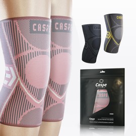 CASPE 2-Pack Compression Knee Brace: Reliable Support for Knee Pain, Meniscus Tear, ACL, and Arthritis (Pink, Medium)