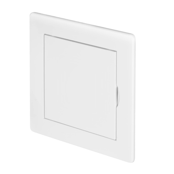 Awenta 100 x 100 mm Plastic Access Panel Door - White Opening Flap Cover Plate - Inspection Hatch - Door Latch - Concealed Hinge - Removable Door - Paintable Smooth Surface (4 x 4 Inches)