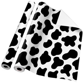 Tenceur Bulletin Board Paper 24 Inch x 100ft Gift Wrapping Roll Fade Resistant Decorative Paper Roll (Cow Pattern)