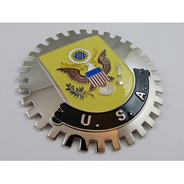 Grille Badge USA with Coat of arms Eagle for car Truck Grill Mount American Flag