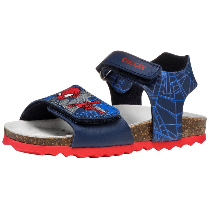 Geox Boys' B Chalki Boy Sandal, Navy red, 27 EU