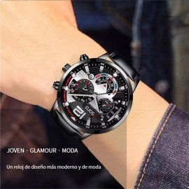 Generic Reloj De Cuero Casual Para Hombre Con Cronógrafo