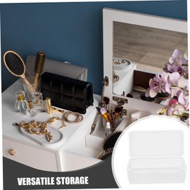 GANAZONO 2pcs Plastic Storage Box Set Medium Classroom Storage Containers for Desk Organization Makeup Hair Clips and Stationery Versatile Lidded Design for Home and Office Use