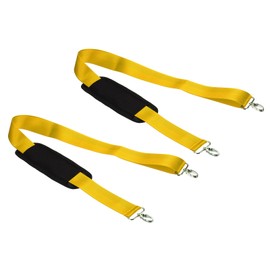 PATIKIL Shoulder Strap, 2 Pcs Nylon Webbing Adjustable Replacement Strap with Detachable Anti-Slip Padded Clip for Laptop Case Bag Briefcase, Yellow