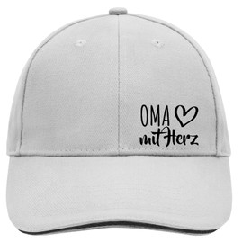 HUURAA Cappy Hat Grandma with Heart Unisex Cap Dark Grey/White with Motif for the Greatest People Gift Idea for Friends and Family, Dark grey/white