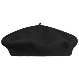 Lipodo Beret Hat Beret Wool Basque Basque Women / Men - Made in Italy Winter Basque with Lining Winter Spring Summer Autumn Winter, black, 54