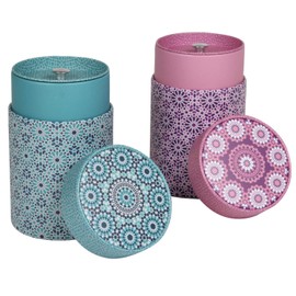 Eigenart AND75117 Set of 2 Tea Canisters Andalusia 75 x 117 mm Blue/Purple Tones for 150 g