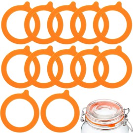 12 Pack Replacement Rubber Gaskets for Glass Jars, MaehSab Airtight Rubber Seals Rings for Clip Top Storage Jars, Reusable Silicone Leak Proof Seals for Regular Mouth Canning Jars
