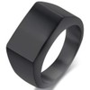 Retro Vintage Style Stainless Steel Signet Ring (Black, 16)