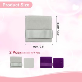 sourcing map Velvet Jewelry Pouch with Insert Pad 3.5 x 3.3 Inch Soft Jewelry Package Gift Storage Bag Easy to Carry Fit for Rings Necklace Bracelet, Gray/Purple