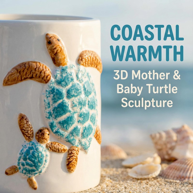 dgudgu Turtle Kitchen Utensil Holder Cooking Utensil Crocks For Kitchen
